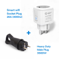 Tuya Smart Socket EU 20A Wifi Smart Plug With Power Monitoring Smart Life App Smart Home Voice Control Support Google Assistant Alexa Alice. 