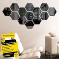 Hexagon Mirror Size 6x6 Wall in Acrylic, Self Adhesive for DIY Bedroom Bathroom Home Décor Acrylic Golden Mirror Wall Art 6/12/24/48 Pcs M&M Decor. 