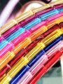 15 Glass Crystal Transparent Multicolor 20mm Square Tube Beads for DIY, Jewelry Making, Crafting – 20mm Long Stick Shape Beads | 28 pcs Mix Set. 