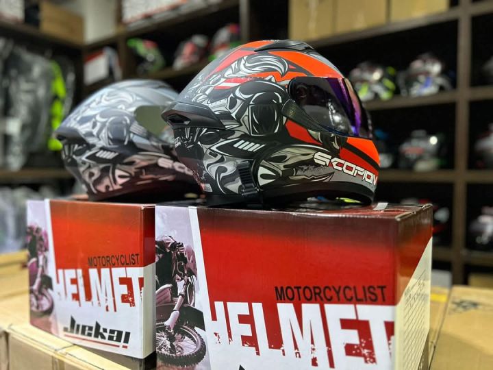 HELMET jiekai jk-316 FOR MOTOR BIKE - FULLFACE - DOT APPROVED - DUAL VISOR  New Design