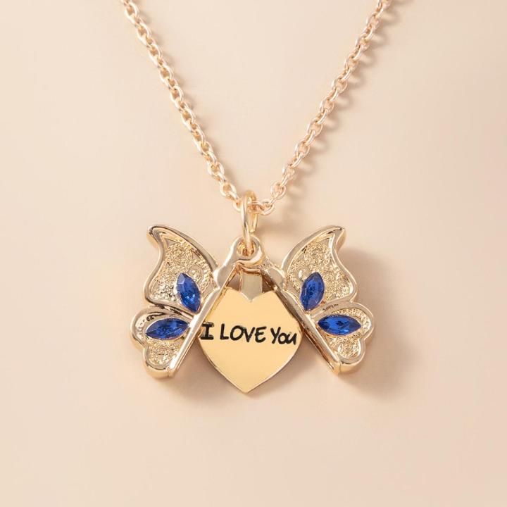 Open heart butterfly necklace shop