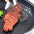Multifunctional Stainless Steel Food Flipping Steak Clamps Spatula Spatula Tongs Clip Beefsteak 3-in-1 Cooking Tong Double Sided. 