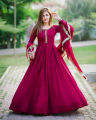 Elegant Pearls Embroidered Maxi Dress for Women, 3-Piece Party Wear Frocks. 