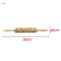 Christmas Rolling Pin Wooden Rolling Pin with Patterns Holiday Cookies Roller Embossing Rolling Pin. 