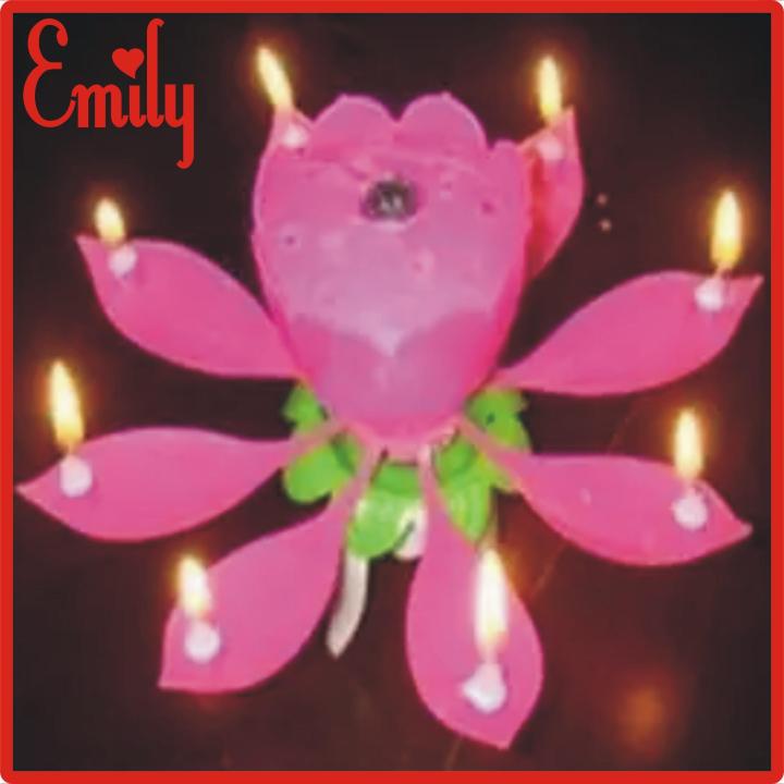 Happy Birthday Musical Magical Opening Flower Candle For Party