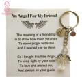 Angel Wing Keychain Decor Guardian Angel Wing Keychain with Letter Charm Best Friend Gift Guardian Angel Keychain. 