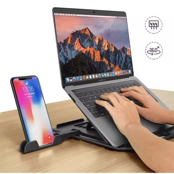 Laptop Stand with Phone Holder  Adjustable Mounts Stand For Laptop PC Tablet