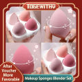 4 PCS Makeup Sponge Blender Set, Professional Beauty Sponge Foundation Blending Blender with Egg Case Makeup Puff Flawless for Cream, Powder and Liquid. 
