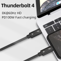Type-C Cable 40gbps Cable USB C 8K 60Hz Certified 40Gbps Fast Speed PD100W for Macbook Pro Acer USB 4 C422. 