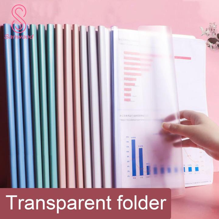 Clear Folder with Sliders 10 Pcs Clear Report Covers with Sliding Bar A4/letter Size No Punching Required Thickened Drawbar Folder Convenient Document Protection for Southeast Asian for Documents