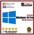 Microsoft Window 10 Professional [Online Activation With License Key] Retail Key Lifetime Activation Physical Delivery. 