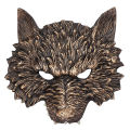 Wolf Half Face Mask Cosplay Costume Masquerade Mask Gold Wolf Mask Half Face Mask For Props Kids Adult Headgear. 