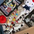 Homemade Pussy Cat Cell Phone Chain Hang Rope Beaded Pendant Chain Lovely Ccd Camera Decorative Bags Hang Ins Wind. 