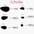 12pcs/set 3D Self Adhesive Stones Elliptical Mirror Acrylic Wall Stickers Pebble Decals ornaments. 