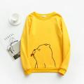 Yellow Panda Bare Bear Fleece Full Sleeves Sweatshirt For Women. 