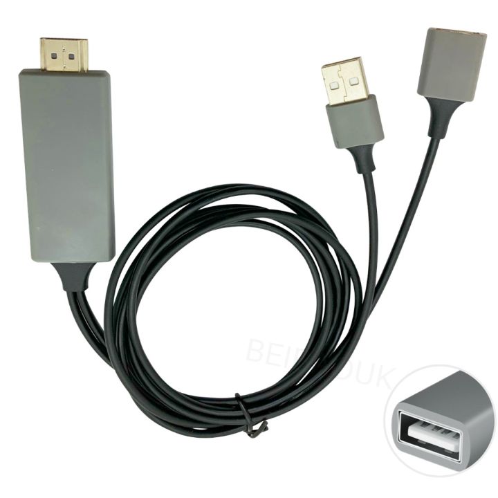 MHL , HDMI Cables Adapter USB 3.0 to HDTV Cable, Wire Dongle USB Male + USB Female to HDMI Male 1080P HDTV Mirroring Cable Compatible with ios/lphone/lpad/S9/S8/Note 8 and More Steaming Sharing