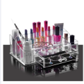 Clear Acrylic Cosmetic Organizer Makeup Drawer Organizer Lipstick Liner Brush Lip Gloss Holder with Drawer Jewelry Case. 