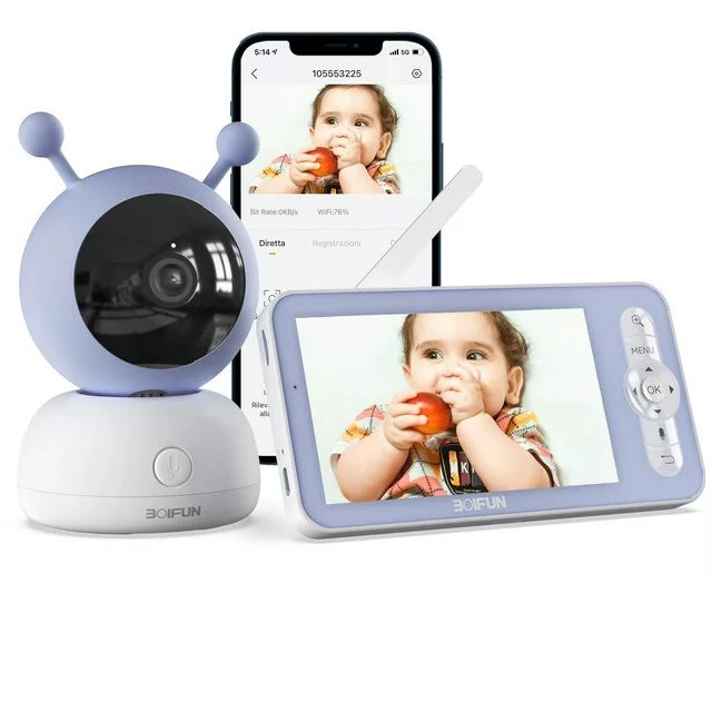 Baby Monitor Wifi Video Baby Monitor Camera, App Control, 5'' 1080P, (OPEN BOX NEW)