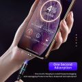 Data cable 5A super fast charging mobile phone data cable 360-degree magnetic charging cable data transmission cable. 