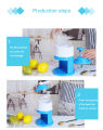 New Portable Ice Crusher and Shaved Ice Gola Ganda Maker Machine Hand Shaved Ice Machine Manual Fruit Smoothie Machine Mini Household Ice Shaver Small Ice Crusher. 