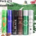 Pack of 6 Body Sprays for Women Long Time Fragrance 75ml Each & 200ml. 