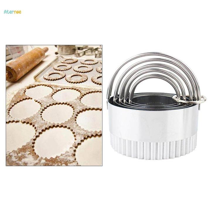 Set of 5 - Round Stainless Steel Cake Rings, and Pastry Baking Ring ...
