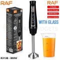 Hand Blender Mixer 800W Chopper Mixer Bowl Egg Whisk & Beaker - Coffee Beater - Egg Beater Machine For cake - Meat Chopper | Stainless Steel Hand Blender with 4 Blades | 2 Speed Levels | Ice Crushing, Smoothies, Powerful & Durable Home & Kitchen Appliance. 
