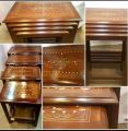 Wooden Nesting Tables Chinioti Solid Sheesham Wood Nesting Tables Set of 4 (Coffee table Serving table , Furniture Wooden ) - Strait D13-Light Brown. 