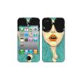 Apple Iphone 4 Cool Girl Custom Mobile Skin - Multicolor. 