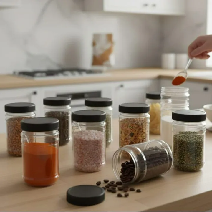 Pack%20of%206%20/%2012%20Airtight%20Kitchen%20Storage%20Containers%20350ml%20-%20Leakproof%20Masala%20Jar%20Set%20-%20Stackable%20Plastic%20Spice%20Box%20&%20Pantry%20Organizer%20+%20Free%20Spoons%20-%20Image%205