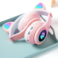 Bluetooth Wireless Headphones Cat Ear Glow Light Stereo Bass Helmets Children Gamer Girl Gifts PC Phone Gaming Headset. 