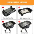 Techmanistan Portable Electric Barbeque Grill 2000W Tandoori Maker Bar B Que Indoor and Outdoor Bar B Q Grill, Non Stick with 5 Temperature Adjustments, Portable Electric Grill With Non-Slip Feet. 