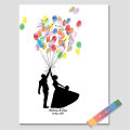 New decoration DIY Thumbprint Tree/Balloon Wedding Sign Guest Book Canvas Painting+Inkpad  #60*80cm. 