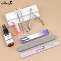 Monja 8Pcs Nail Cuticle Remover Kit Nail File Buffer Cuticle Softener Pusher Scissors Nutriotion Oil Nail Repair Manicure Tools. 