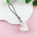 3D Cartoon Fox Pendant Keychain Flocking Lovely Animal Phone Lanyard Key Ring MJ. 