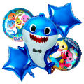 BABY SHARK 5 PCS FOIL BALLOONS SET l BIRTHDAY PARTY DECOR. 