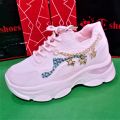 Pink Sneakers for Women – Comfortable and Stylish Outdoor Shoes with Soft Sole, Perfect for Everyday Use. 