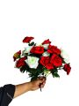 Red & White Rose Bouquet | Artificial Flower Bouquet | Home Decor | Flowers Decor | Flowers for Home/Office | Flowers Gift. 