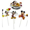 Mickey Mouse Theme Cake Toppers - Cake Toppers - Red Colors - Boys Theme - Pack Of 6 Cake Toppers. 