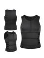 Men Sweat Sauna Vest Zippered Body Shaper Vest Corset Training Suit Chlorine Fiber Waist Trainer Vest For Fitness Slimming Vest. 