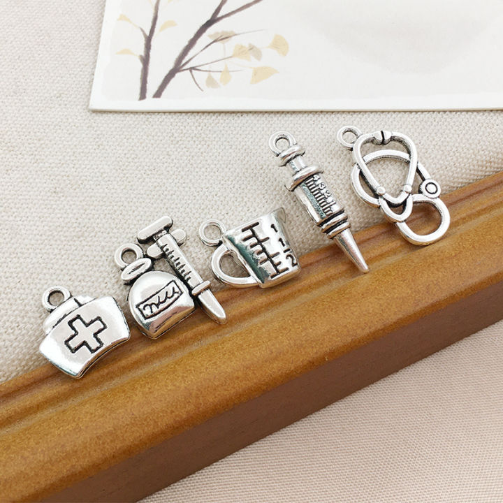 10pcs%20Doctors%20DIY%20Medical%20Signs%20Charm%20Stethoscope%20Nurse%20Hat%20Signs%20For%20Bracelet%20Necklace%20Jewelry%20Key%20Chain%20Ring%20Making%20-%20Image%202