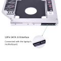 Universal 2nd HDD Caddy 12.7MM SSD HDD Case Enclosure For Laptop DVD-ROM CD-ROM. 