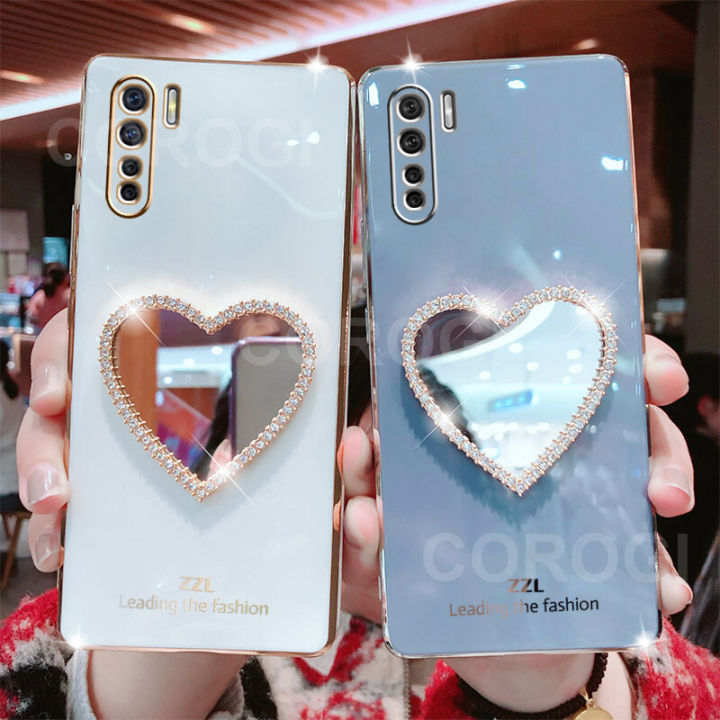 For%20OPPO%20F15%20Cover%20with%20Makeup%20Mirror%20Shiny%20Plating%20Square%20Bumper%20Girls%20Phone%20Case%20Soft%20TPU%20Silicone%20Shockproof%20Protective%20Back%20Cover%20-%20Image%204