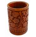 Carving Wooden Pen Jar, Flower Carved Pen Jar, Creative Pen Jar, Brush Holder Pen Holder.. 