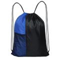 Drawstring Bag Blue Swim Sport Sack PE Bags Water Proof Drawstring Gym Bags for Kids Adults with Outside Zipper and Mesh Pocket Swimming Sports Bag for School, Sports, Swimming, Gym, Travel. 