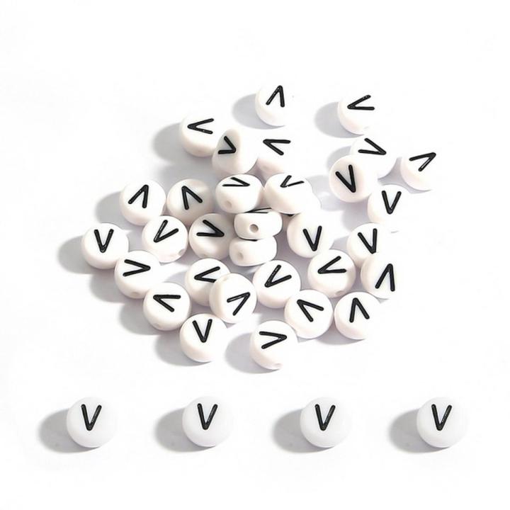 100Pcs Letter Beads Round Letter Alphabet Beads Acrylic Beads DIY Jewelry Making Bracelet Necklace Accessories
