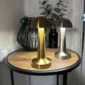 Cordless Industrial LED Table Lamp, Rechargeable Battery Operated Metal Touch Sensor 3-Levels Brightness Portable Night Light for Dining Restaurant Nightstand. 