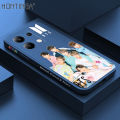 Hontinga for Redmi Note 13 4G Back Cover Fashion Cool BTS Side Design Phone Case Square Soft Liquid Silicone Mobile Cover. 