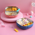 Tedemei original stainless lunch box 2 Grid/Compartments with spoon air tight lunch box. 