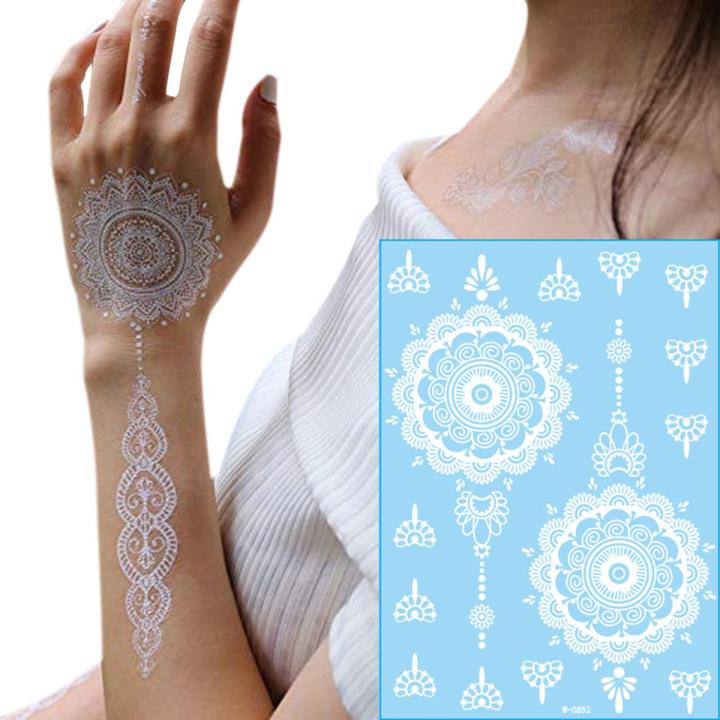 1 Pc White Henna Tattoo Mehndi Design Body Art Stickers